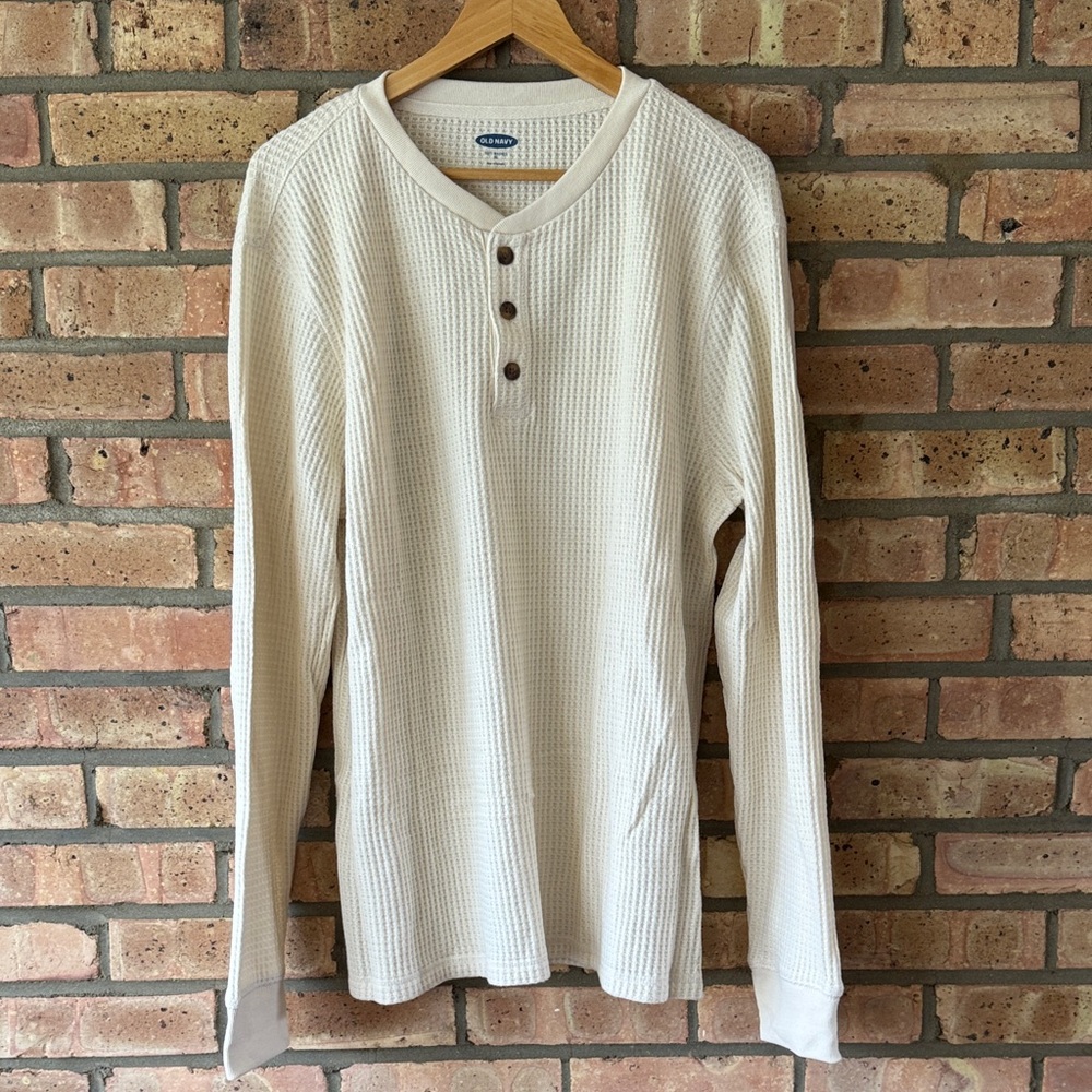 Men’s Waffle Henley Long Sleeve Shirt